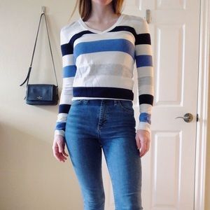 Tommy Hilfiger Blue Striped Sweater (XXS)